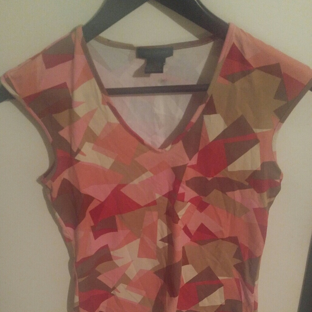 Burgundy & tan blouse